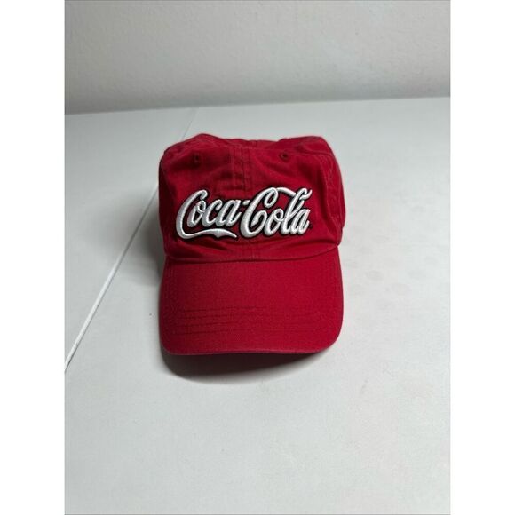 Embroidered Coca-Cola Red Baseball Hat Cap One Sz Youth Adjustable Strap Atlanta - Picture 1 of 7
